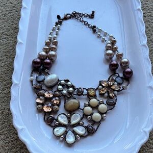 Pearl and Bead Statement Necklace